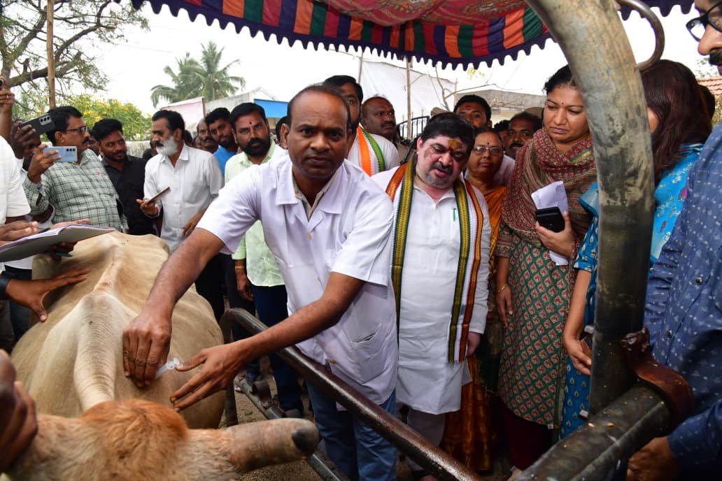 నవాబుపేటలో గాలికుంటు వ్యాధి నిరోధక టీకాల కార్యక్రమం ప్రారంభం..  రక్షిత మంచినీటి సరఫరా పథకాన్ని ప్రారంభించిన మంత్రి..